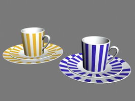 Coffee Mug with Saucer 3d preview