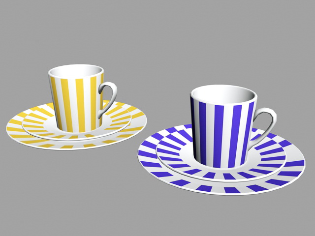 Coffee Mug with Saucer 3d rendering