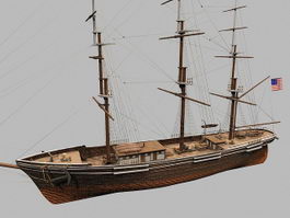 Flying Cloud Clipper Ship 3d preview