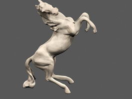 Marble Horse Figurine 3d model preview