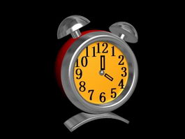 Red Alarm Clock 3d model preview