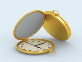 Gold Pocket Watches 3d model preview