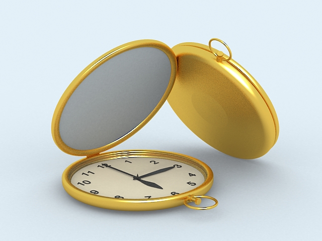 Gold Pocket Watches 3d rendering