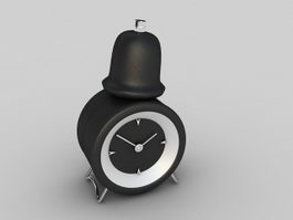 Black Alarm Clock 3d model preview