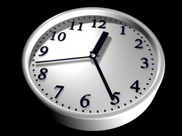 White Wall Clock 3d model preview