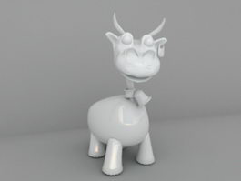 White Ceramic Dinosaur 3d model preview