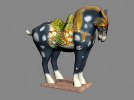 Pottery Glazed Horse 3d model preview