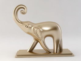Metal Elephant Figurine 3d model preview