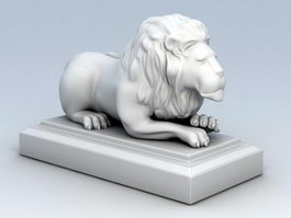 Laying Lion Statue 3d model preview