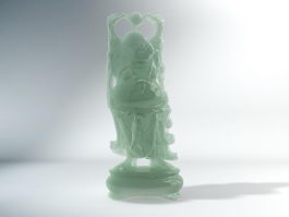 Antique Jade Buddha Statue 3d model preview