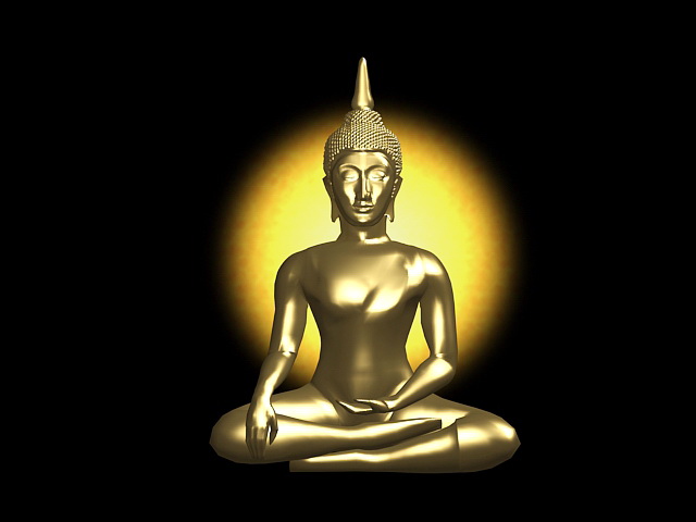 Indian Buddha Statue 3d rendering