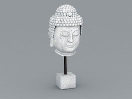 Buddha Head Sculpture 3d model preview
