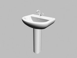 Pedestal Wash Basin 3d preview