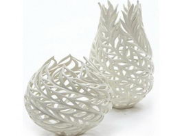 Decorative Handmade Porcelain Vases 3d model preview