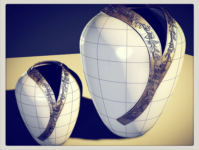 Handmade Ceramic Vases 3d rendering