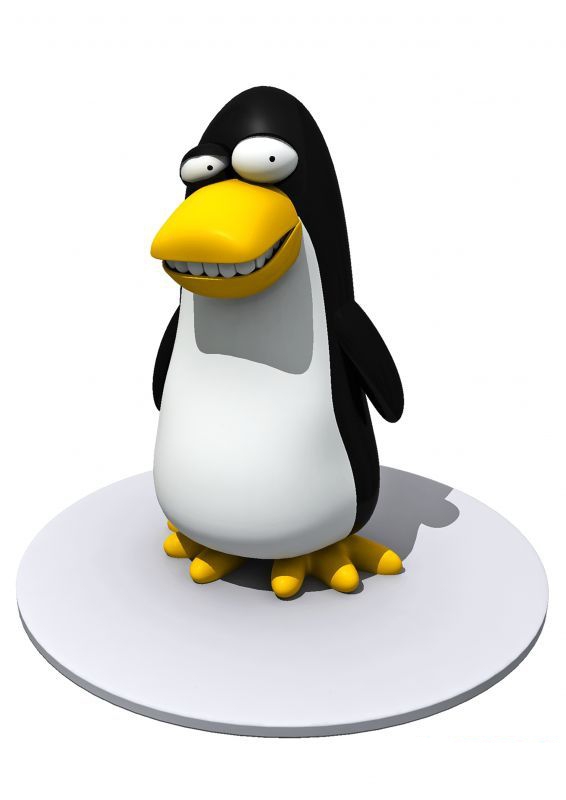 Funny Penguin Cartoon 3d rendering