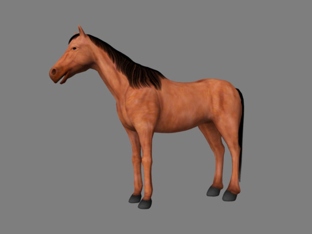 Chestnut Horse 3d rendering