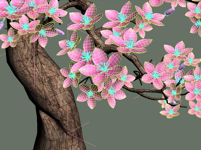 Flowering Peach Tree 3d rendering