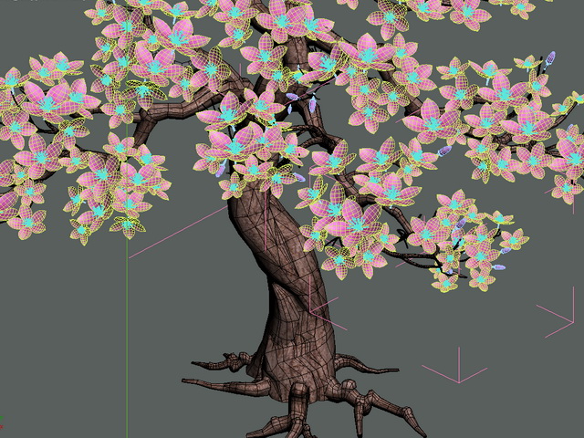 Flowering Peach Tree 3d rendering