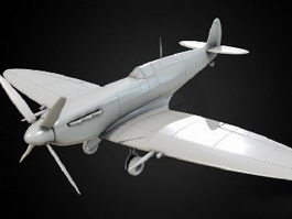 Spitfire Fighter Aircraft 3d model preview
