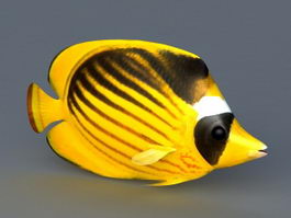Yellow Ocean Fish 3d model preview