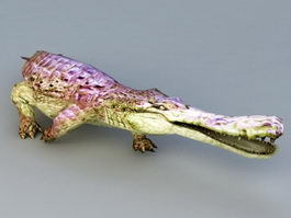 Purple Alligator Monster 3d model preview