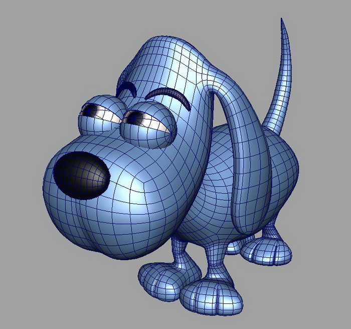 Cartoon Blue Dog 3d rendering