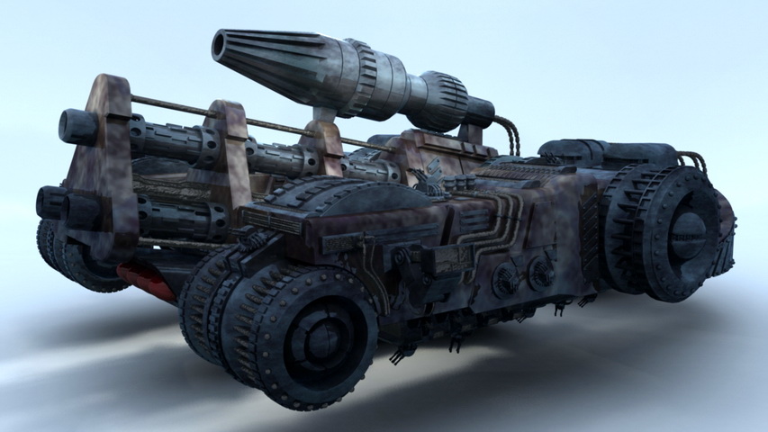 Futuristic Sci-Fi Tank 3d rendering