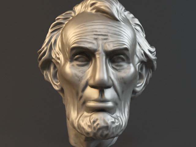 Abraham Lincoln Statue Head 3d rendering