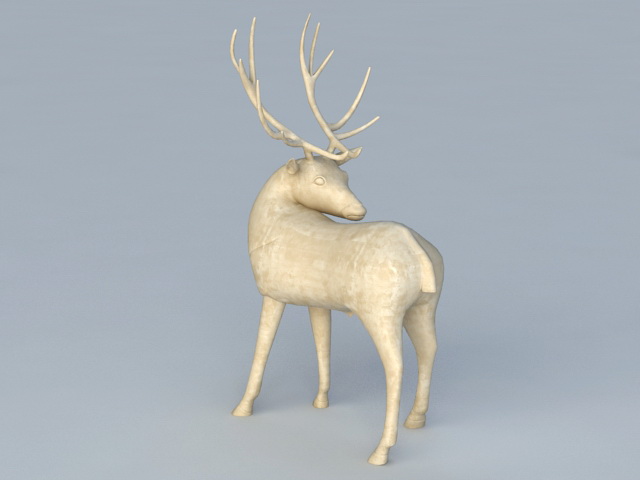 Mule Deer Sculpture 3d rendering