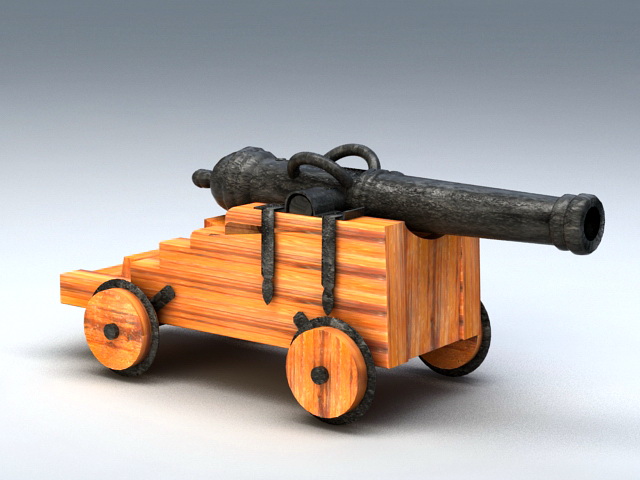 Pirate Cannon 3d rendering