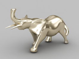 Brass Elephant Statue 3d model preview