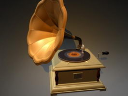 Gramophone Record Player 3d model preview