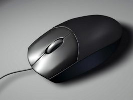 Black Computer Mouse 3d model preview
