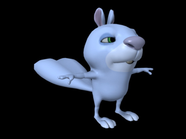 Blue Squirrel Rig 3d rendering