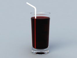 Glass of Cola with Ice 3d model preview