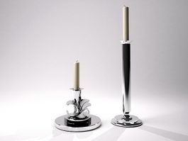 Silver Candlesticks 3d model preview