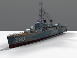 Fletcher Class Destroyer 3d model preview