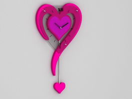 Heart Shaped Wall Clock 3d model preview