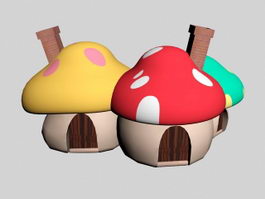 Cartoon Mushroom House 3d preview
