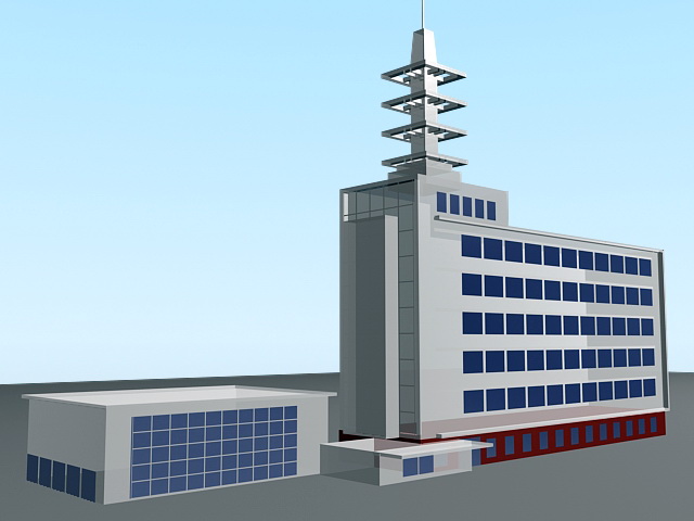 Communications Building 3d rendering