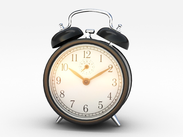 Black Bell Alarm Clock 3d rendering