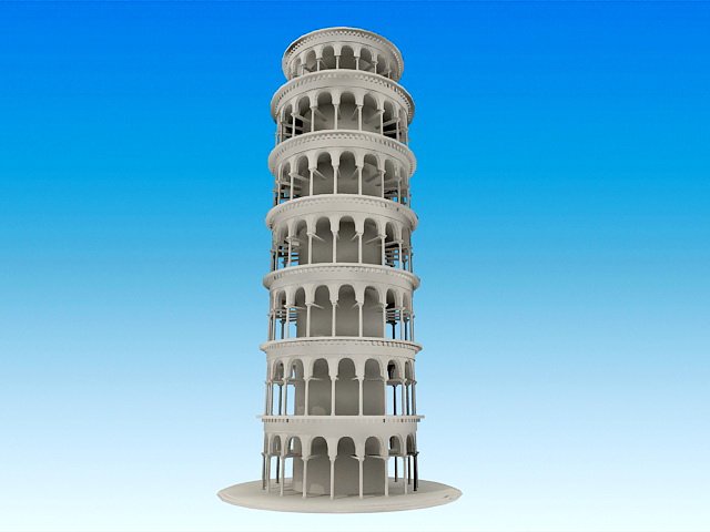 Leaning Tower of Pisa 3d rendering