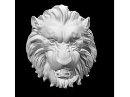 Lion Head Relief Sculpture 3d model preview