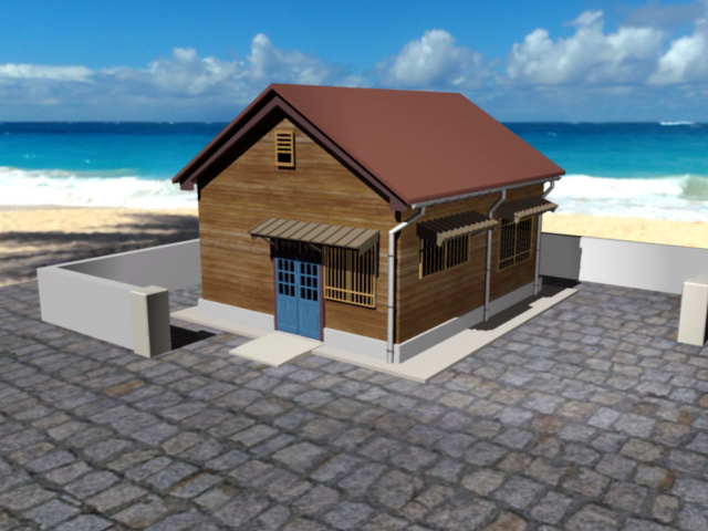 Small Beach Cabin 3d rendering
