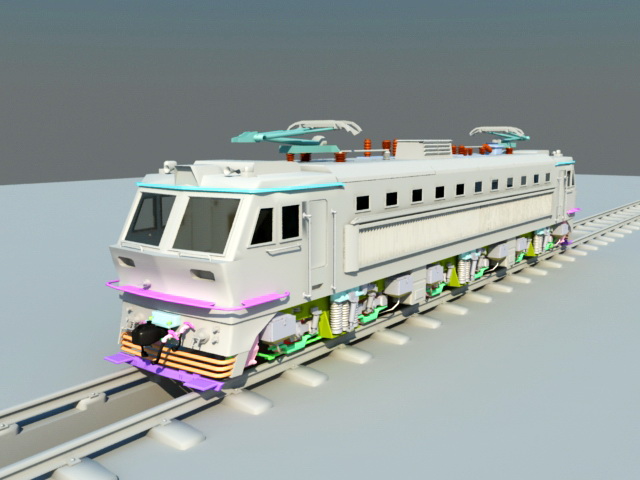Electric Locomotive Engine 3d rendering