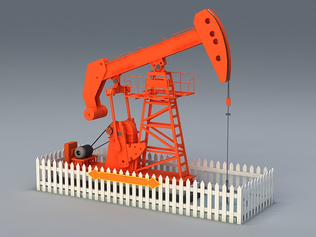 Oil Pumpjack 3d rendering