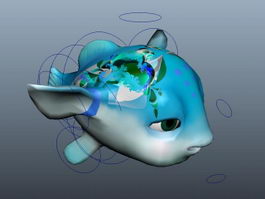 Animated Cartoon Fish 3d model preview