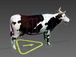 Black & White Cow Rig 3d model preview