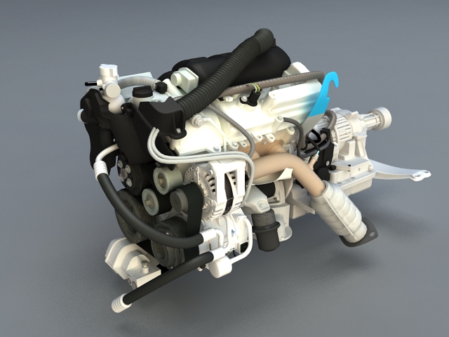 Diesel Engine 3d rendering